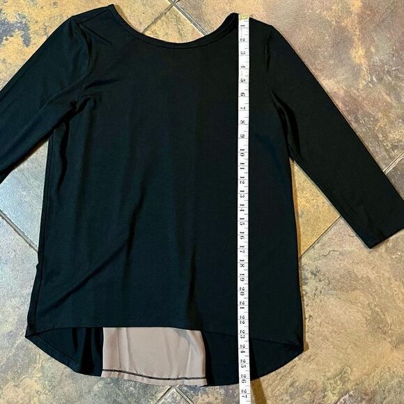 Verve Blues Women’s Black 3/4 Sleeves Open to Tan Chiffon in Back Small - Picture 5 of 8